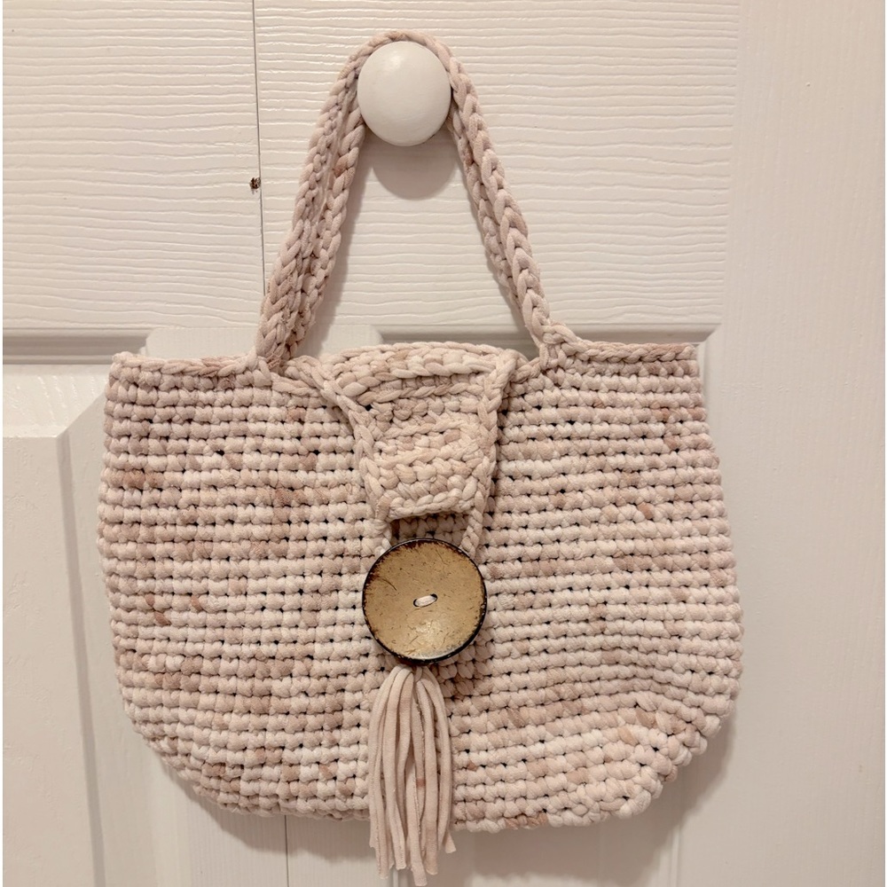 Tan Handmade Crotchet purse 👜